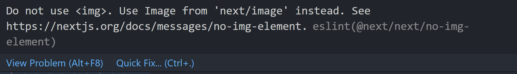 Example of using wrong image tag in Next.js