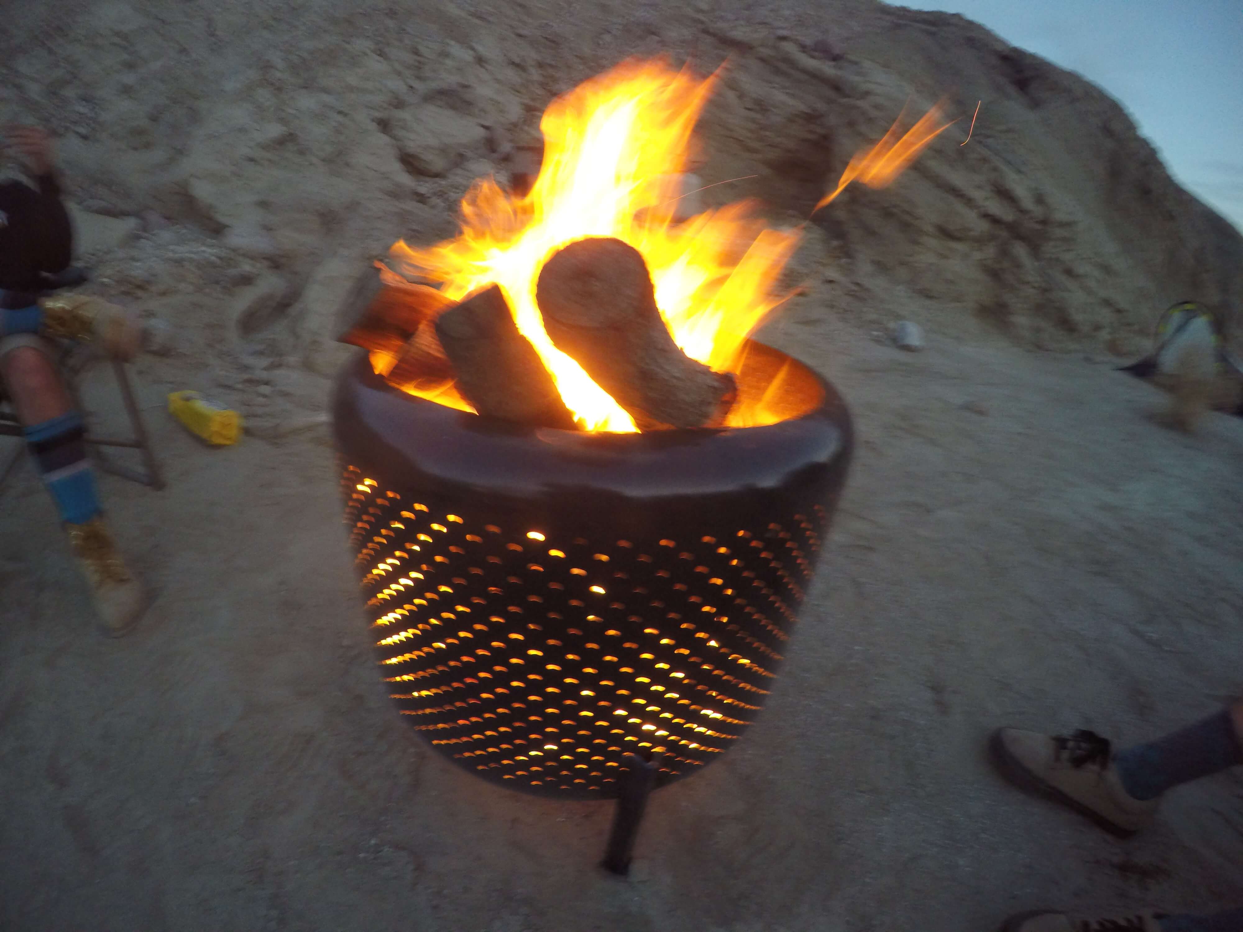 Dryer barrel fire in Anza Borrego State Park